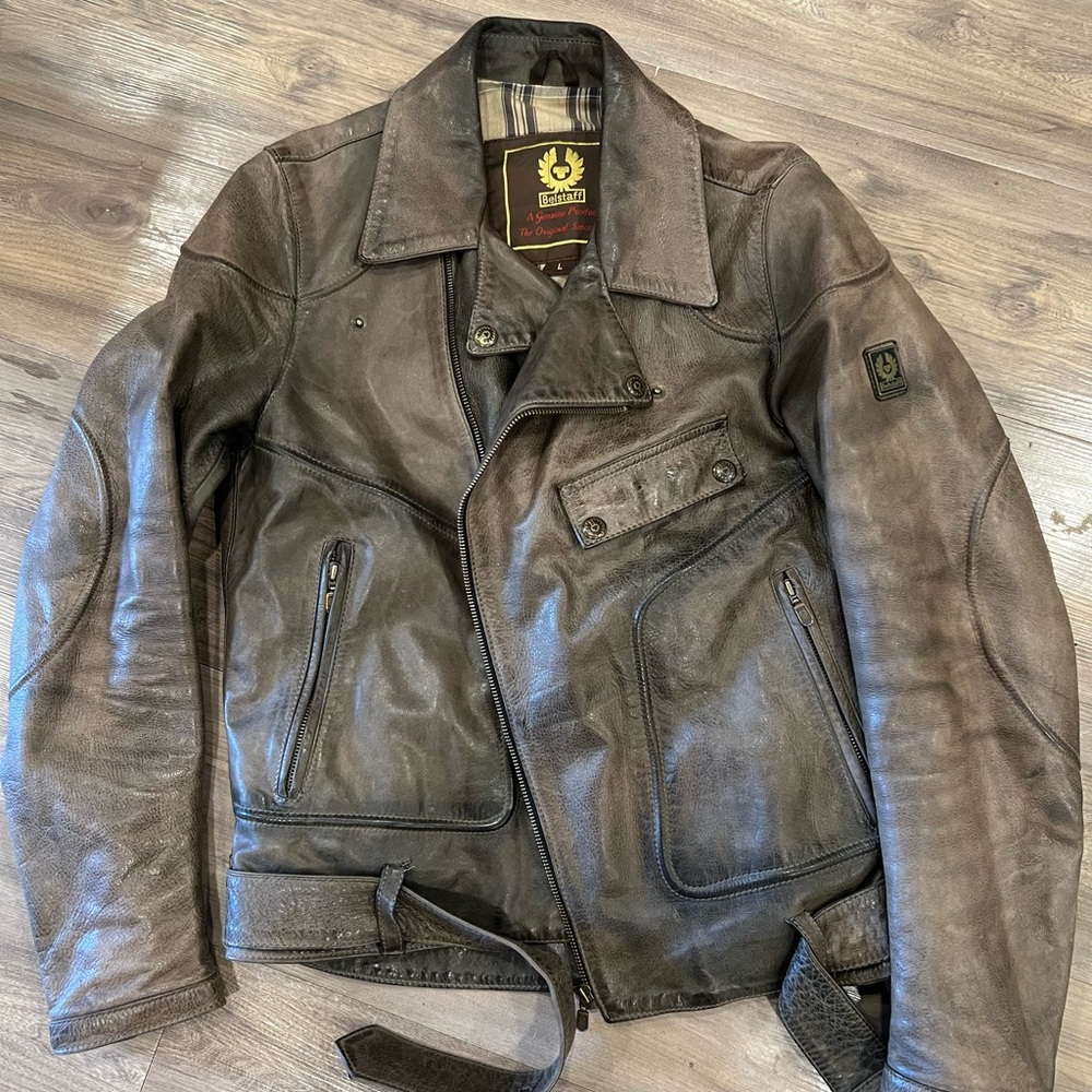 Very Rare Belstaff Glade Leather Jacket. Sz.L. Military Green.